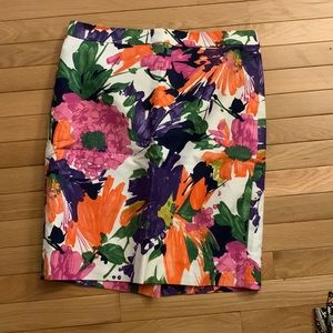 J Crew multi color No 2 pencil skirt